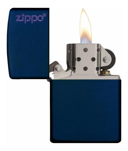 Encendedor Original Zippo Azul Marino Mate Logo Zippo